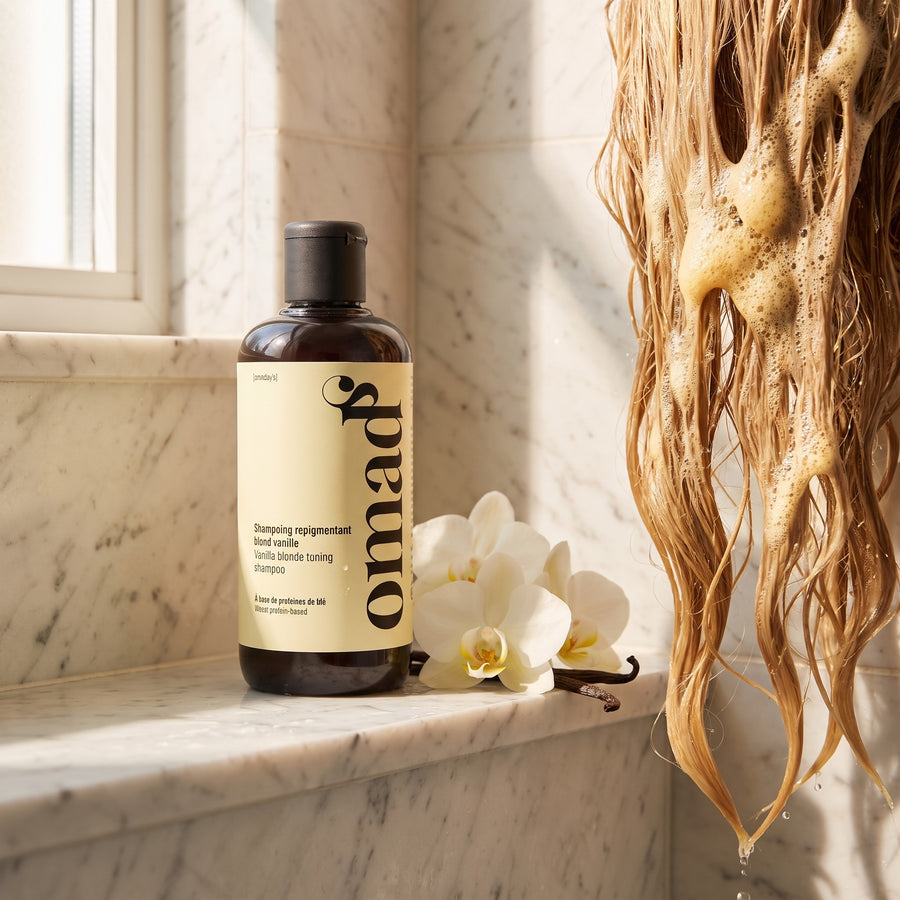 Shampoing Blond Vanille OMAD'S dans la douche