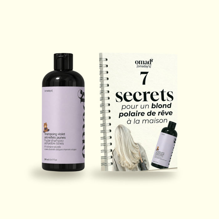 Le shampoing violet anti-reflets jaunes a cote du guide 7 secrets pour un blond polaire