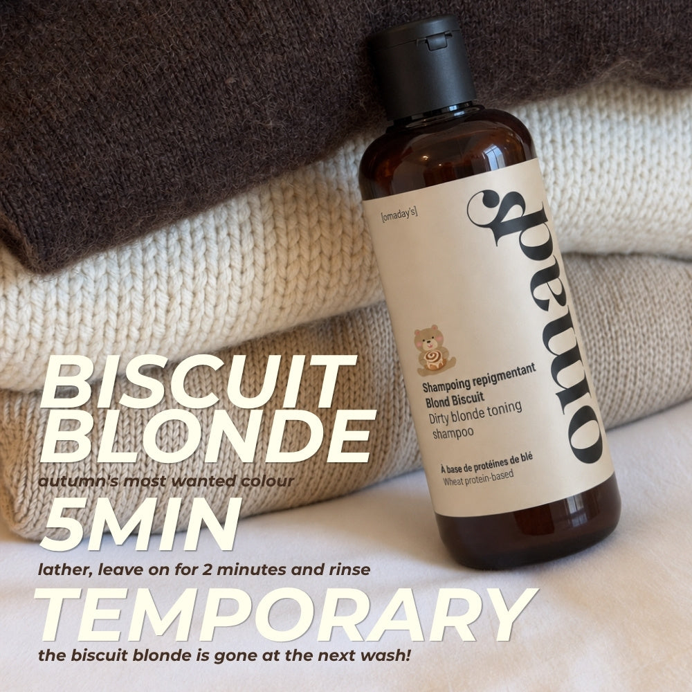 Biscuit blonde in 5 minutes, a temporary colour that washes out at the next wash