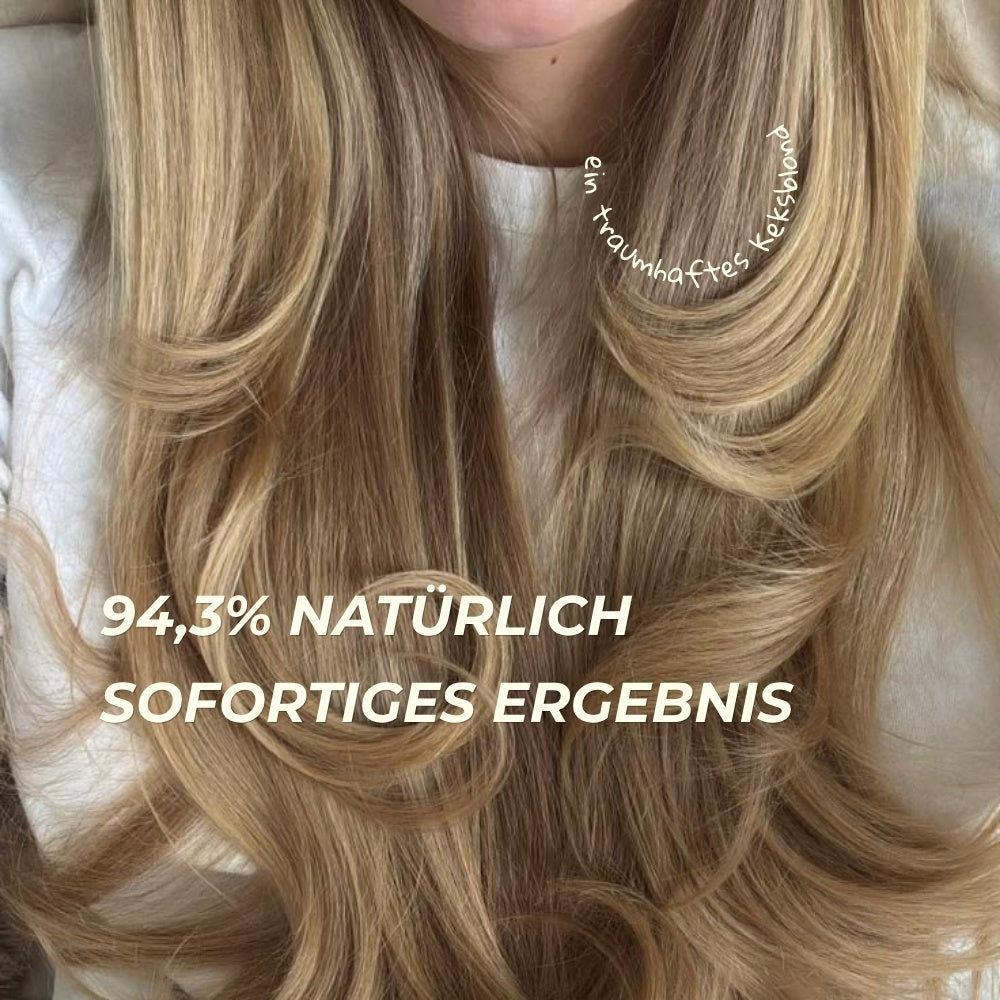 Keksblondes Haar nach dem Shampoo, 94,3% natürlich und sofortiges Ergebnis