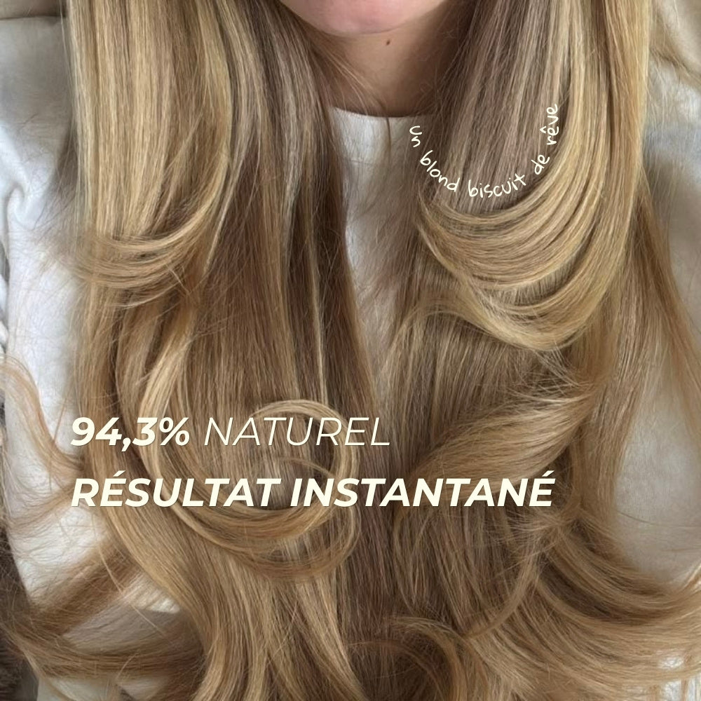 Włosy w kolorze herbatnikowego blondu po szamponie, 94,3% naturalny i natychmiastowy efekt