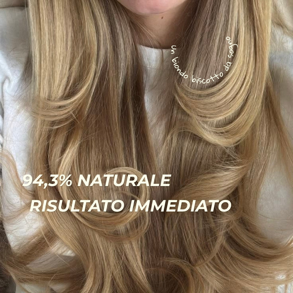 Capelli biondo biscotto dopo lo shampoo, 94,3% naturale e risultato immediato