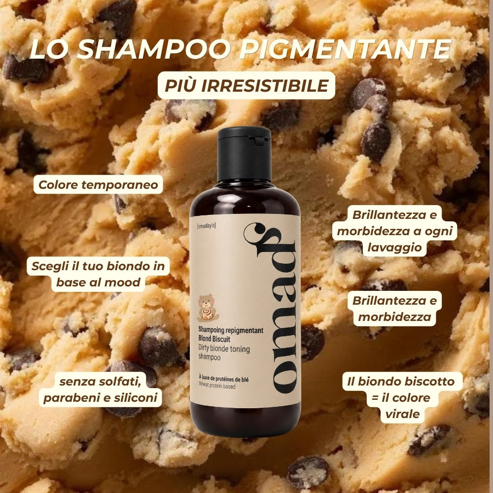 Shampoo pigmentante Blond Biscuit su pasta per biscotti, colore temporaneo senza solfati né parabeni