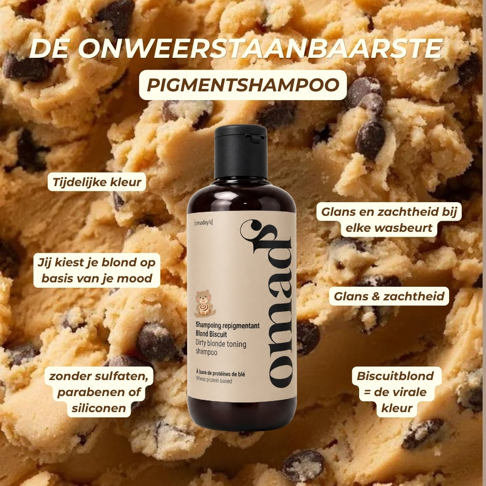Blond Biscuit pigmentshampoo op koekjesdeeg, tijdelijke kleur zonder sulfaten of parabenen