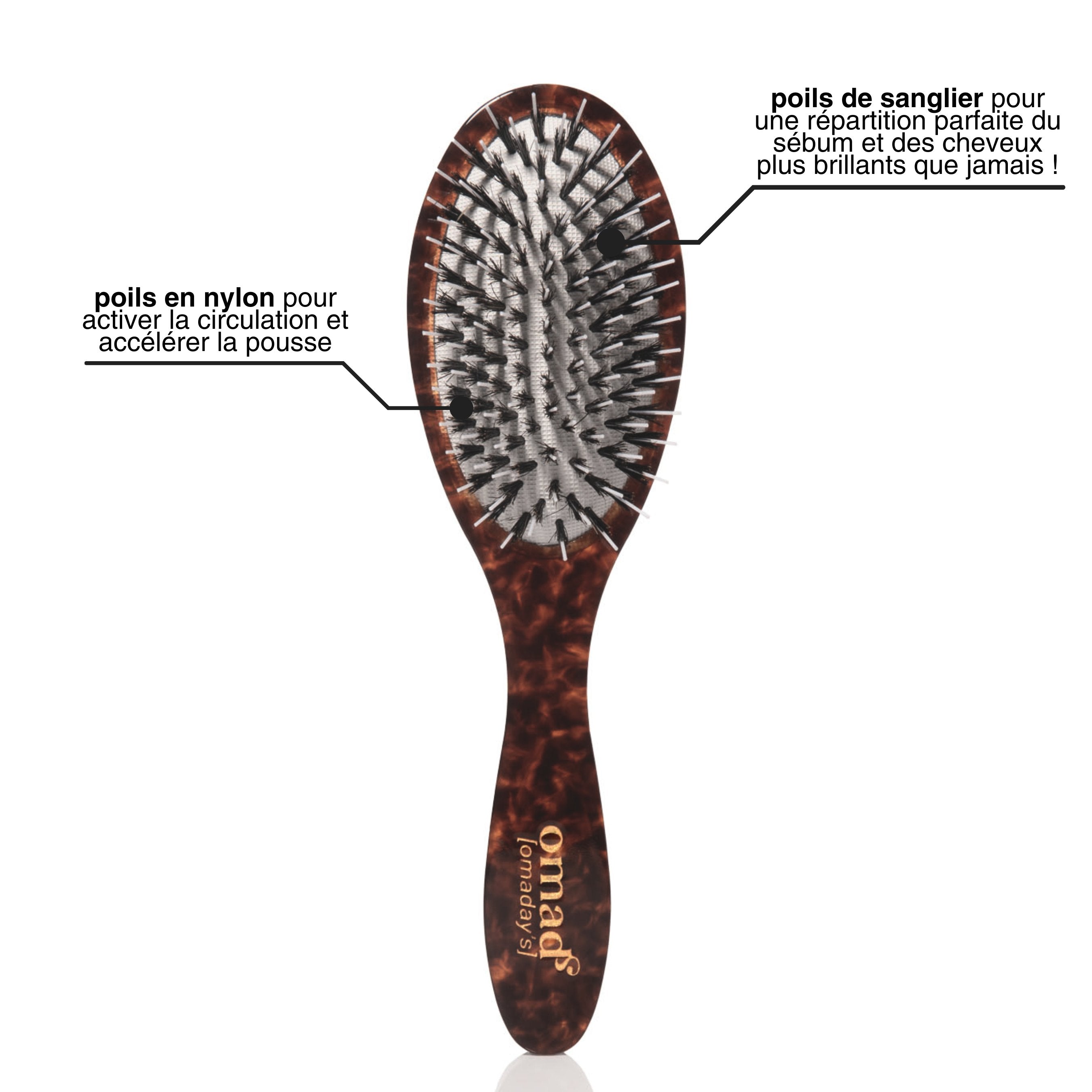 Boar bristle brush for silky hair - Omad's