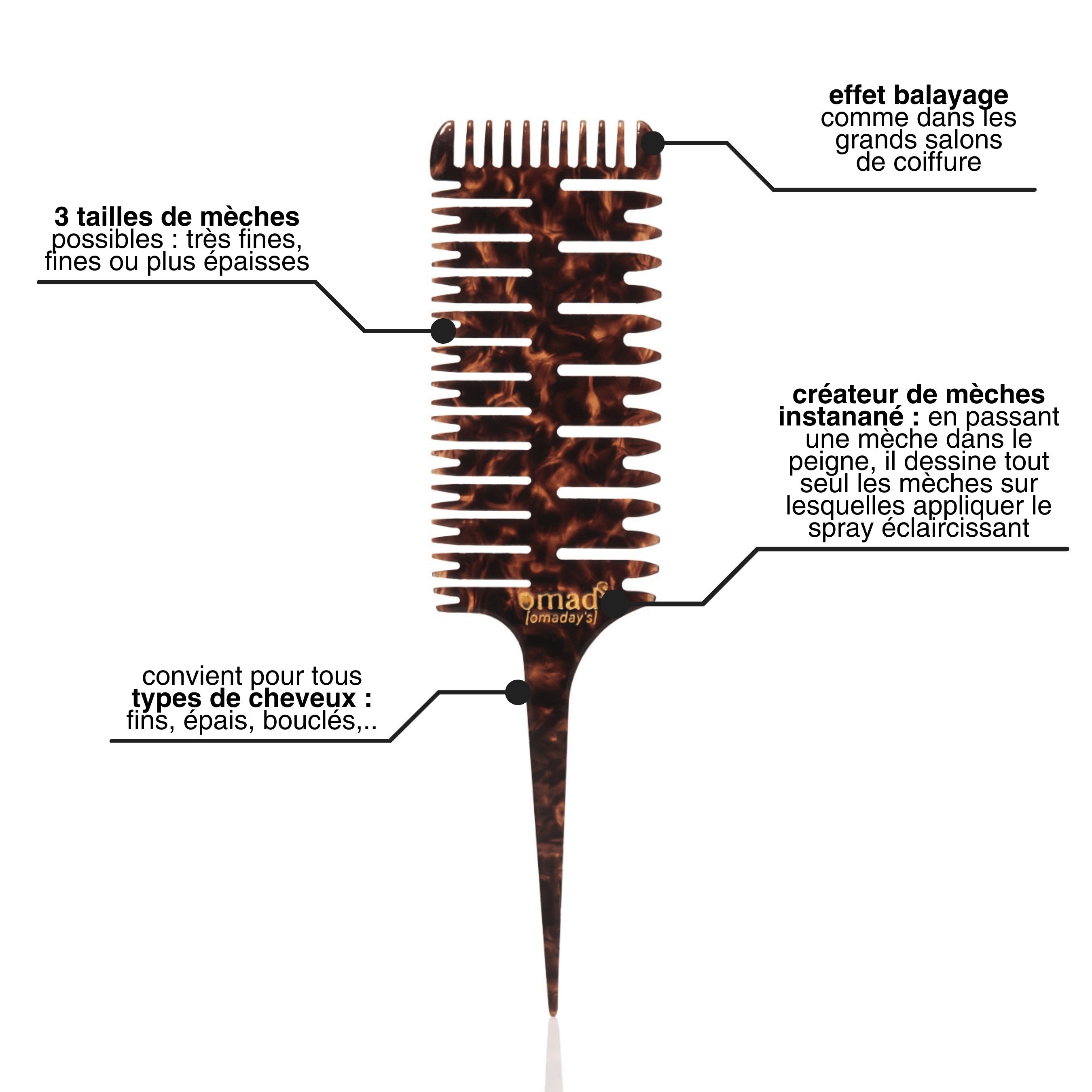 Peine para mechas perfectas y naturales (3 tamaños de mechas) - Omad's